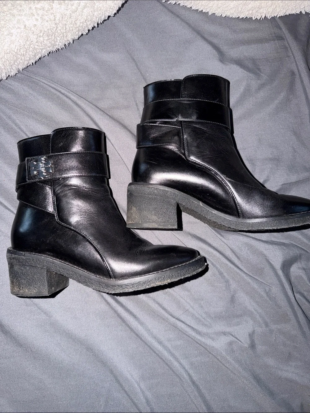 TORY BURCH Women's Kira Block Heel Booties In Perfect Black Size 5